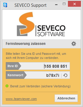 Abbilung des Programmfensters TeamViewer